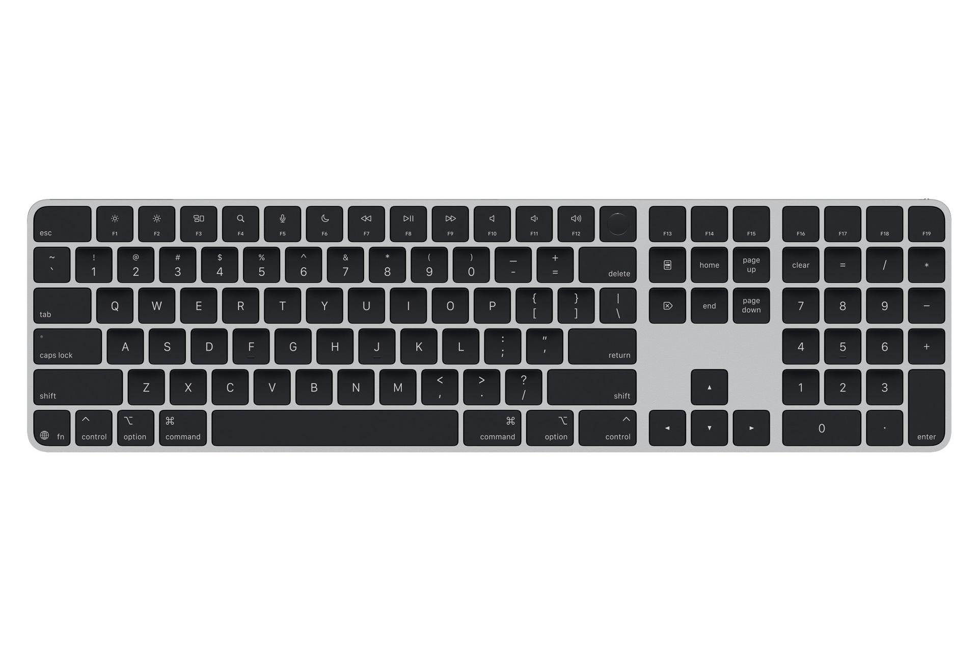 کیبورد اپل مجیک کیبورد 2024 با صفحه کلید عددی مشکی / Apple Magic Keyboard 2024 with Touch ID and Numeric USB-C