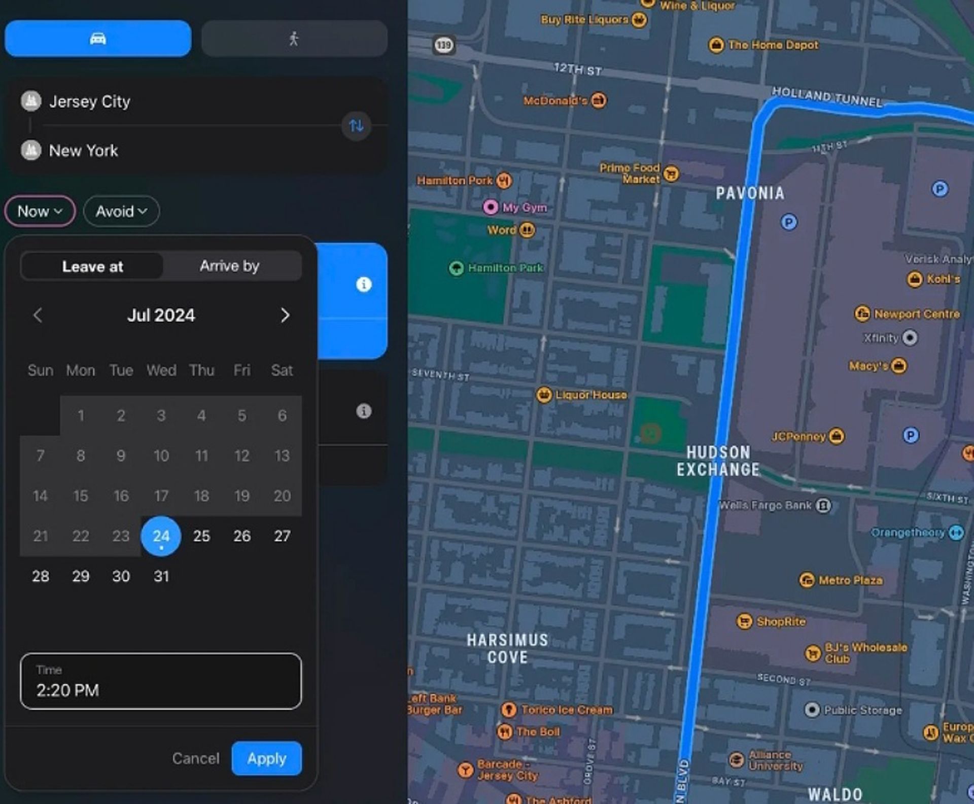نسخه‌ی تحت‌وب اپل مپس با تقویم