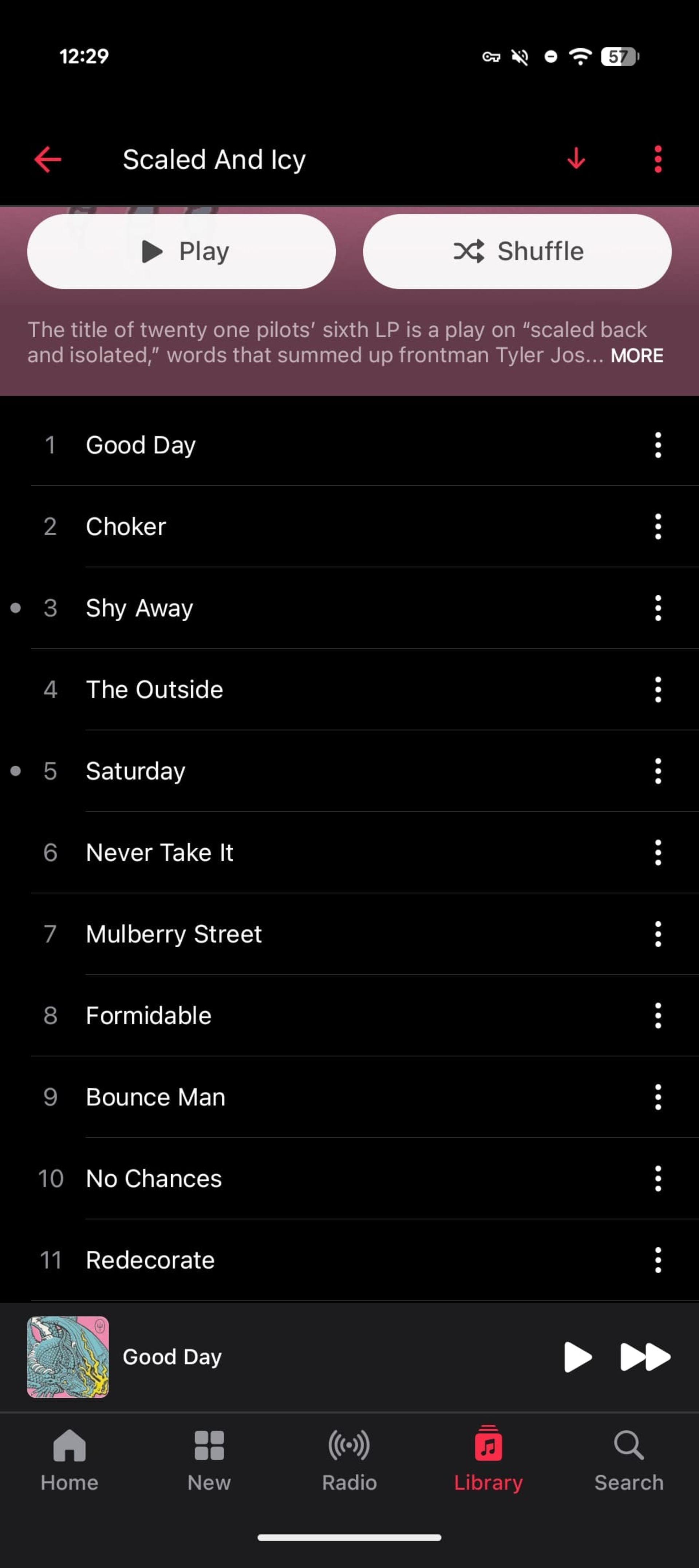 بازطراحی منوی اپلیکیشن اپل موزیک