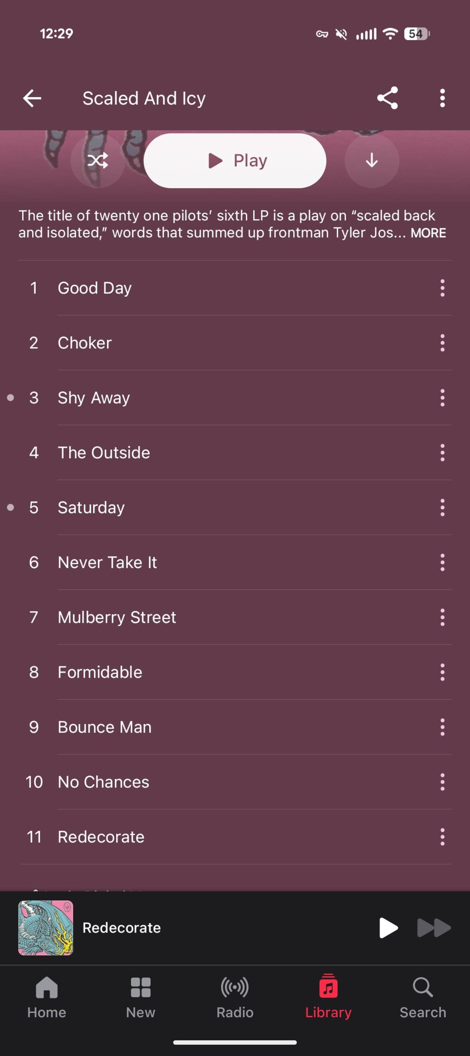 بازطراحی منوی اپلیکیشن اپل موزیک