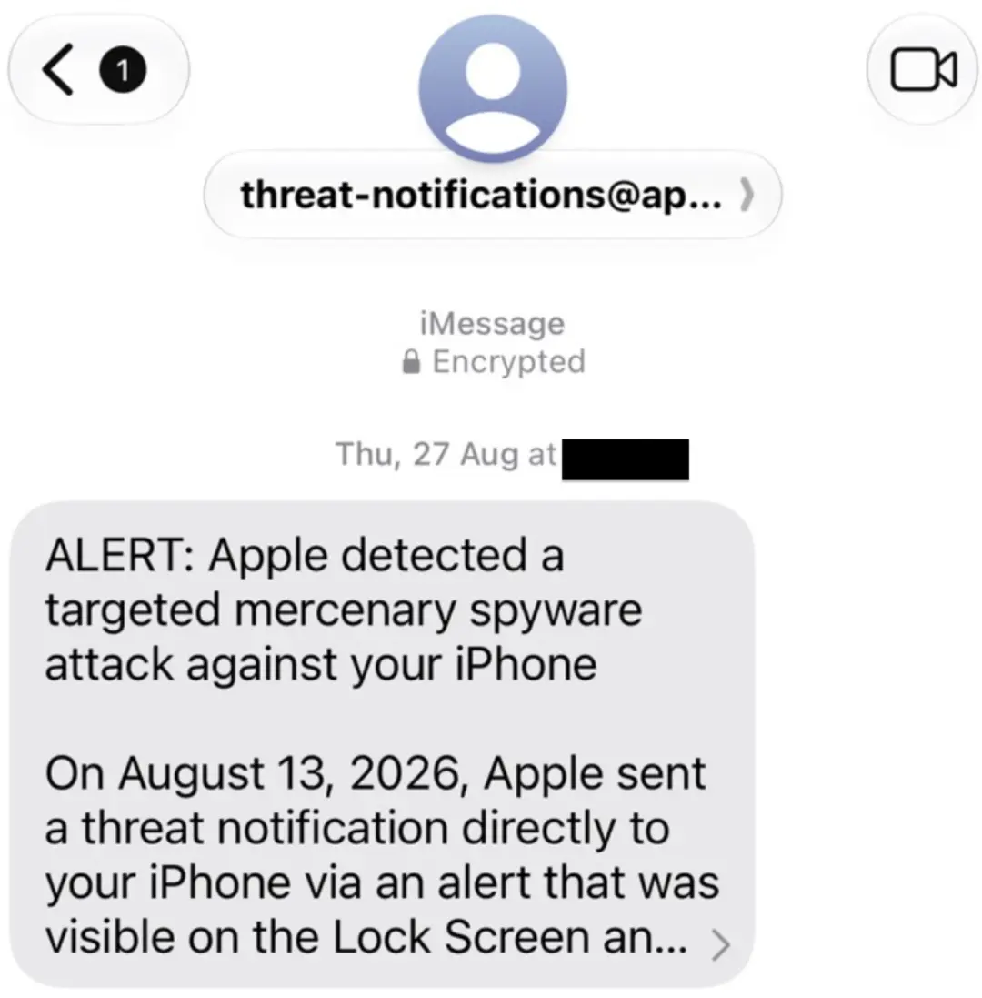 پیام هشدار اپل (Apple) درباره حمله بدافزار جاسوسی پگاسوس (Pegasus) به آیفون