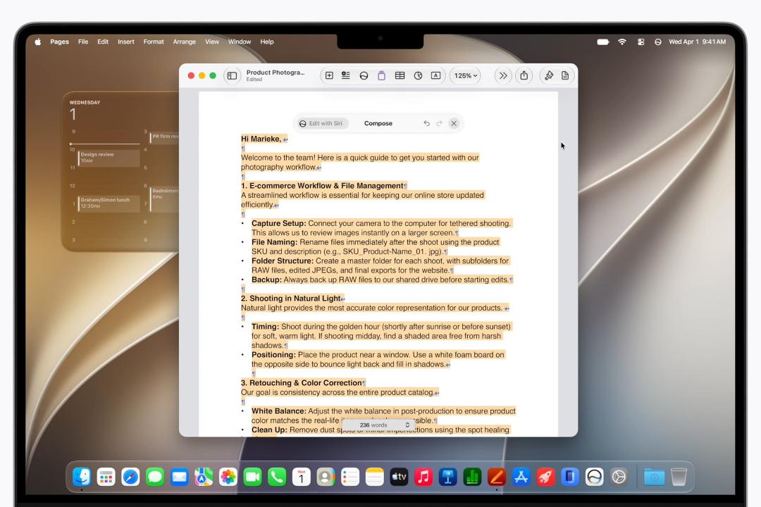 سیری هوش مصنوعی Siri AI روی مک بوک