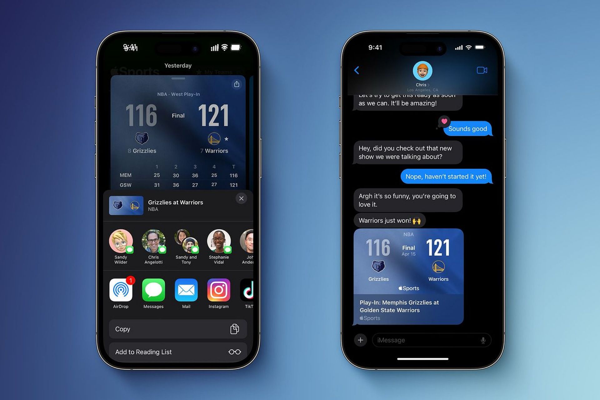 ویژگی Game Card Sharing اپلیکیشن Apple Sports