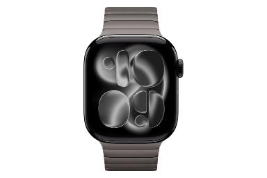 ساعت هوشمند اپل واچ سری 11 آلومینیوم مدل 42 میلی‌متری مشکی از نمای روبرو / Apple Watch Series 11 42mm Aluminum