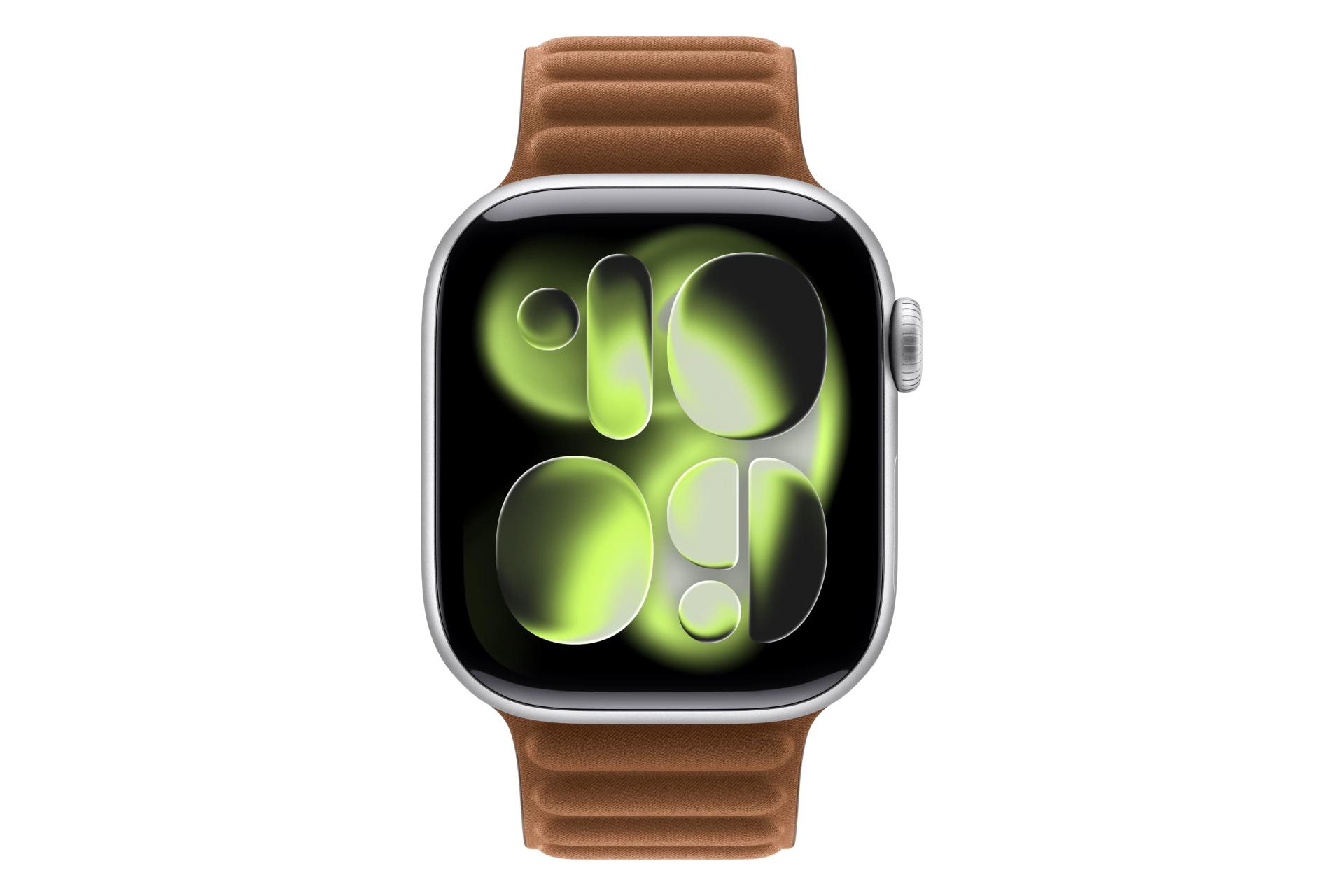ساعت هوشمند اپل واچ سری 11 آلومینیوم مدل 42 میلی‌متری نقره ای از نمای روبرو / Apple Watch Series 11 42mm Aluminum