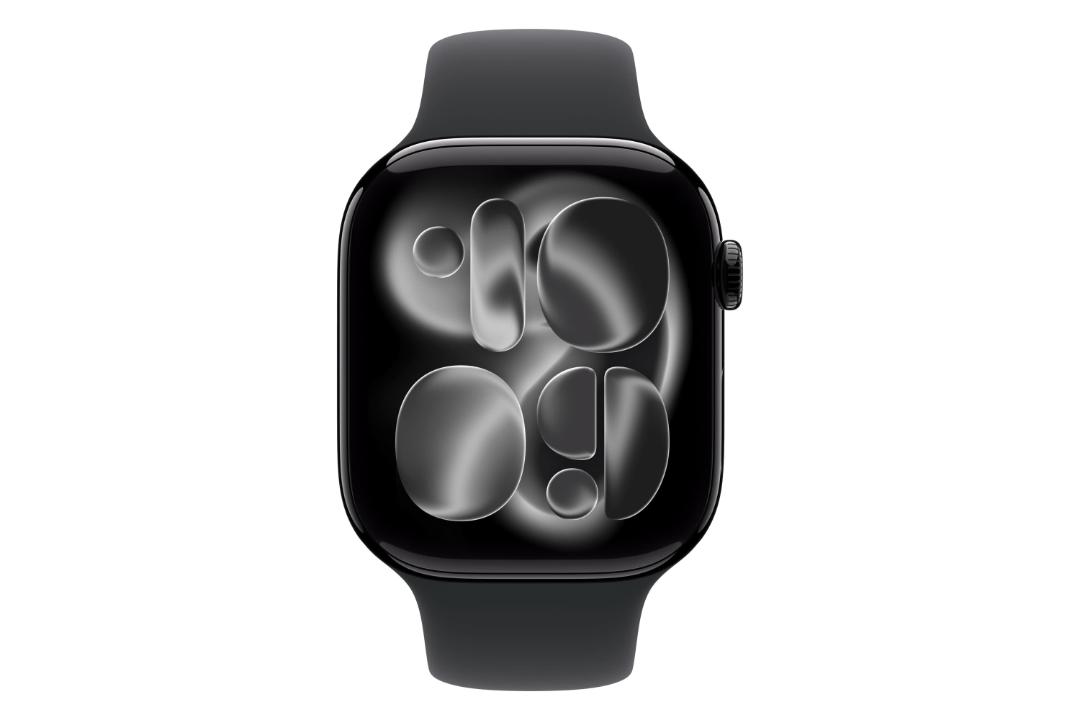 ساعت هوشمند اپل واچ سری 11 آلومینیوم مدل 46 میلی‌متری مشکی از نمای روبرو / Apple Watch Series 11 46mm Aluminum