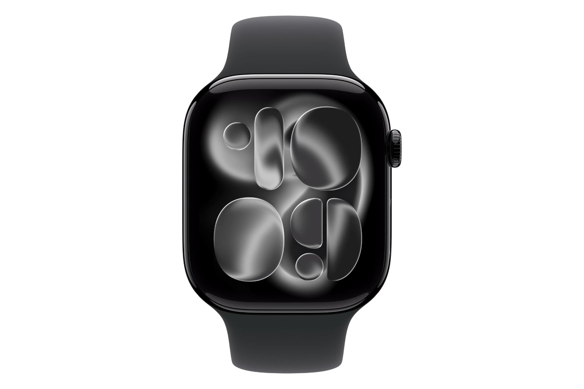 ساعت هوشمند اپل واچ سری 11 آلومینیوم مدل 46 میلی‌متری مشکی از نمای روبرو / Apple Watch Series 11 46mm Aluminum