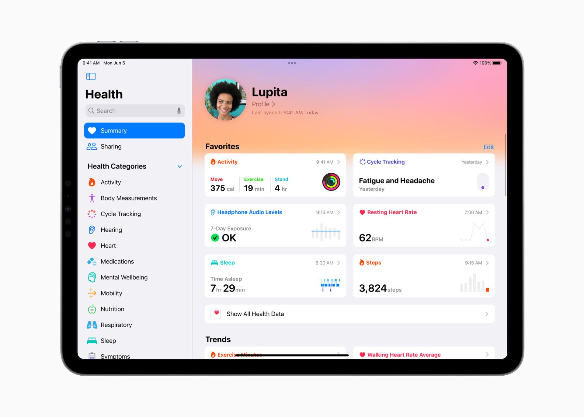 اپلیکیشن Health در آیپداواس 17
