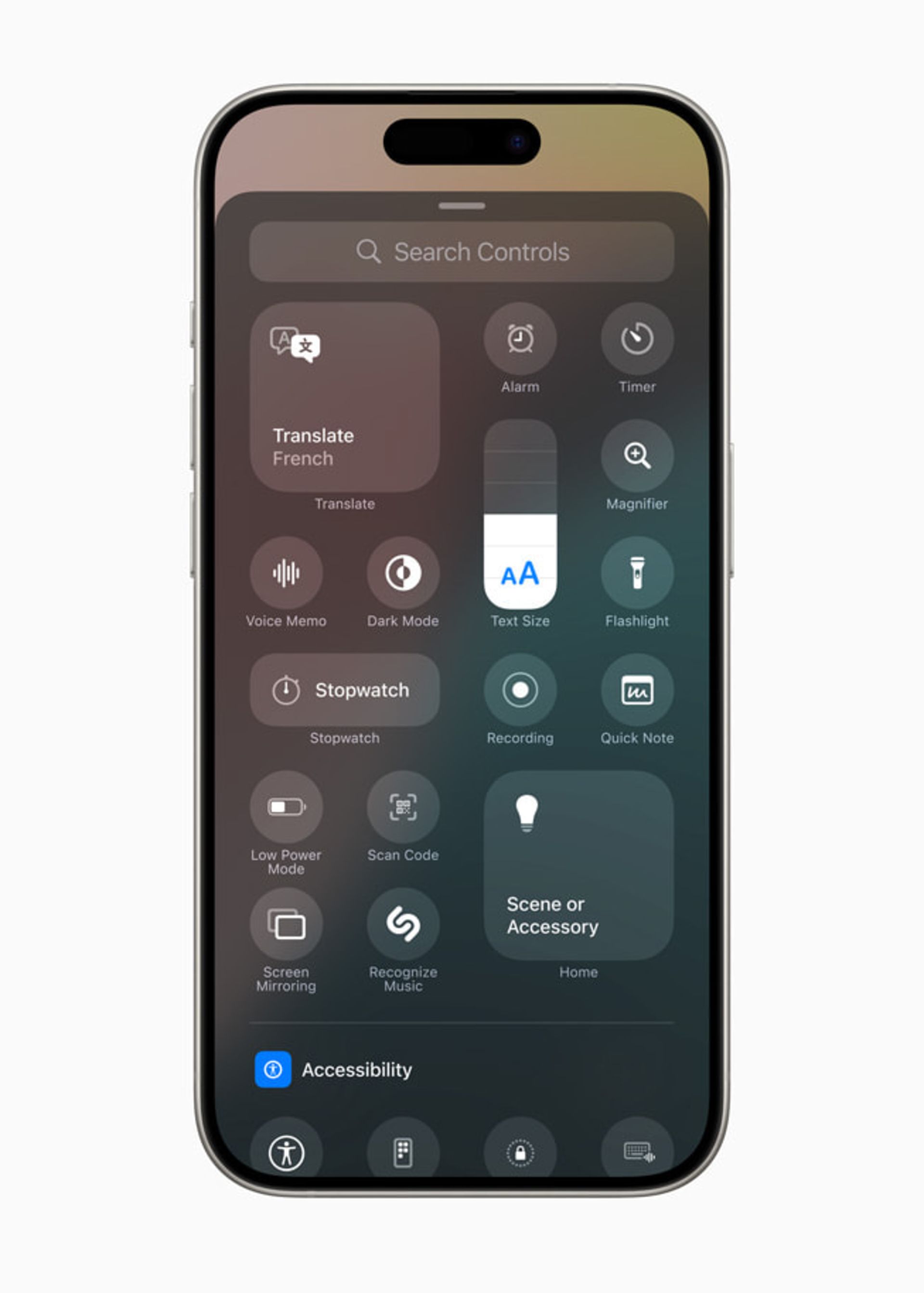 گالری گزینه‌های کنترل سنتر در iOS 18