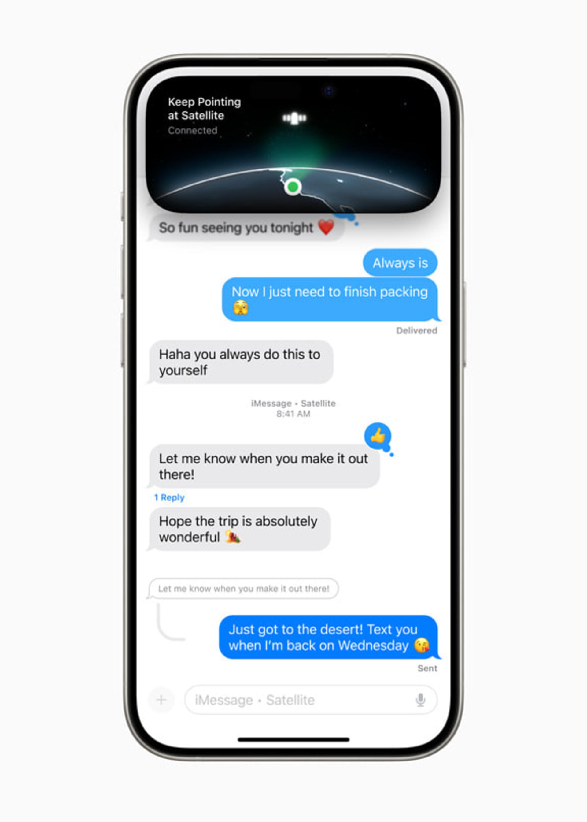 ارسال پیام از طریق ماهواره در ios 18