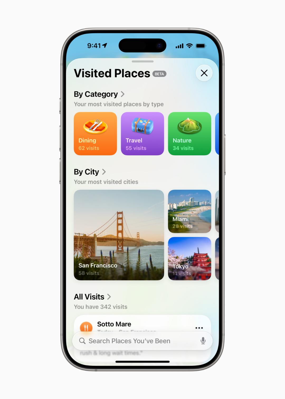 مکان‌های دیده‌شده در iOS 26