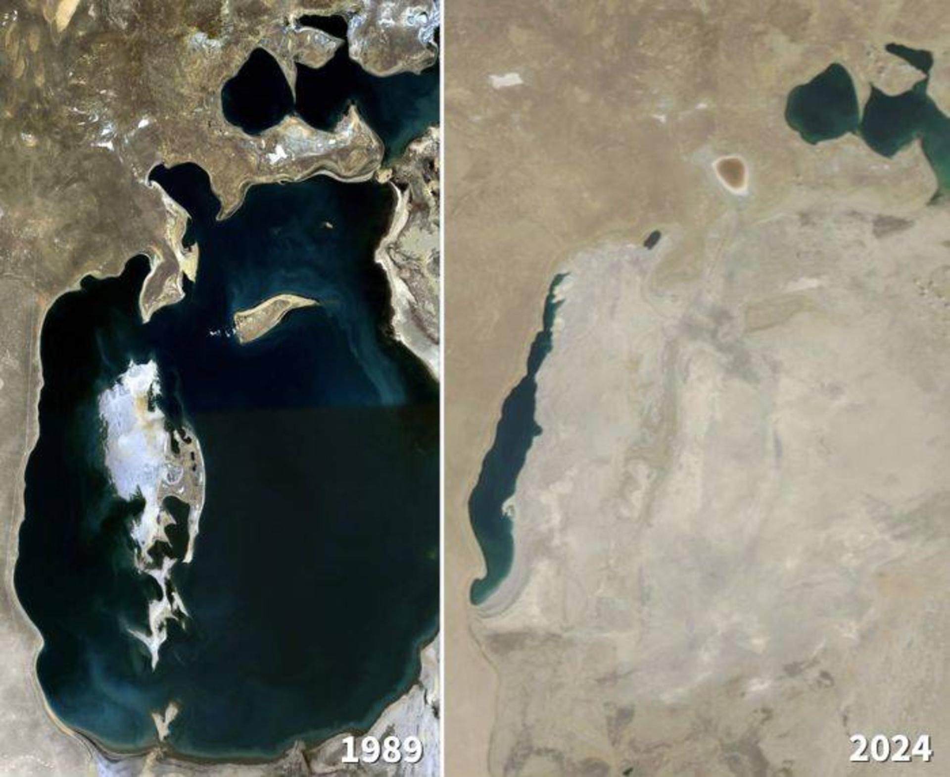 تصاویر ماهواره ای دریاچه آرال