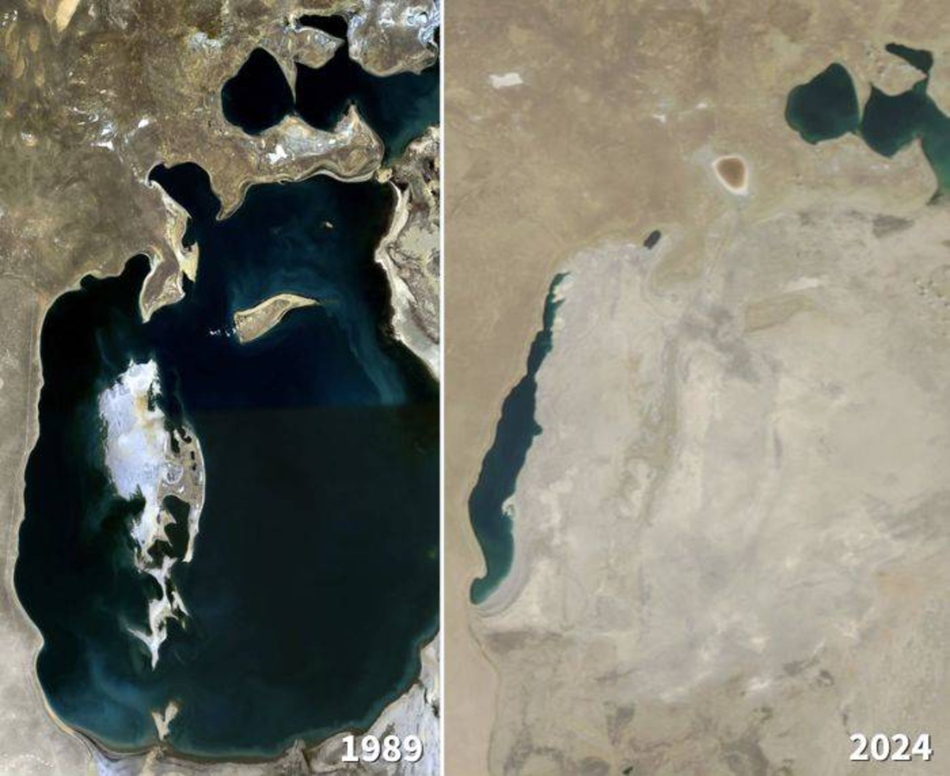 تصاویر ماهواره ای دریاچه آرال