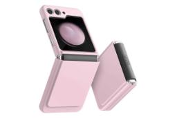 نمای سمت راست قاب گوشی آراری مدل Aero Flex مناسب سامسونگ Galaxy Z Flip5 رنگ صورتی