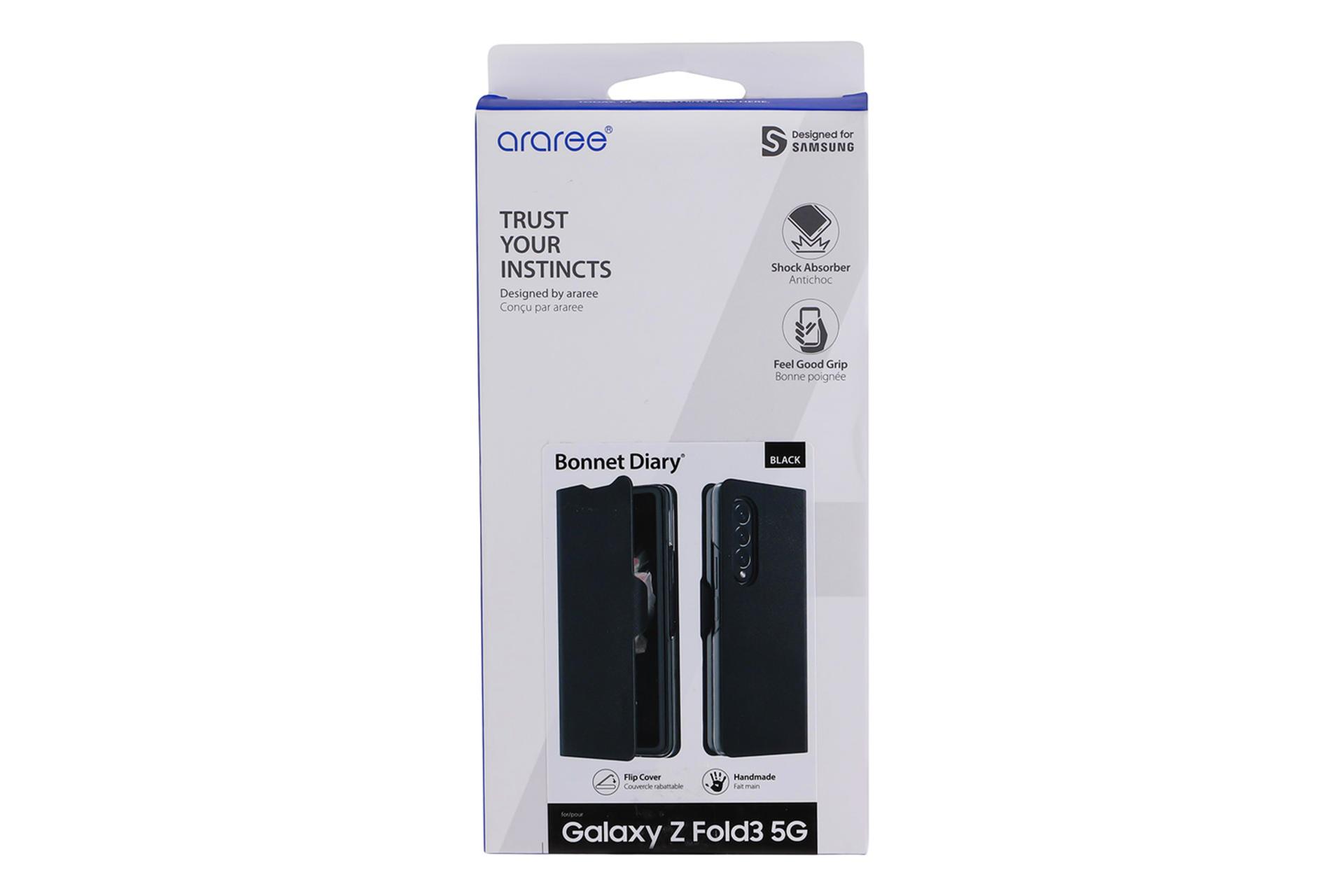 قاب گوشی آراری Araree Bonnet Diary For Samsung Galaxy Z Fold3 بسته بندی