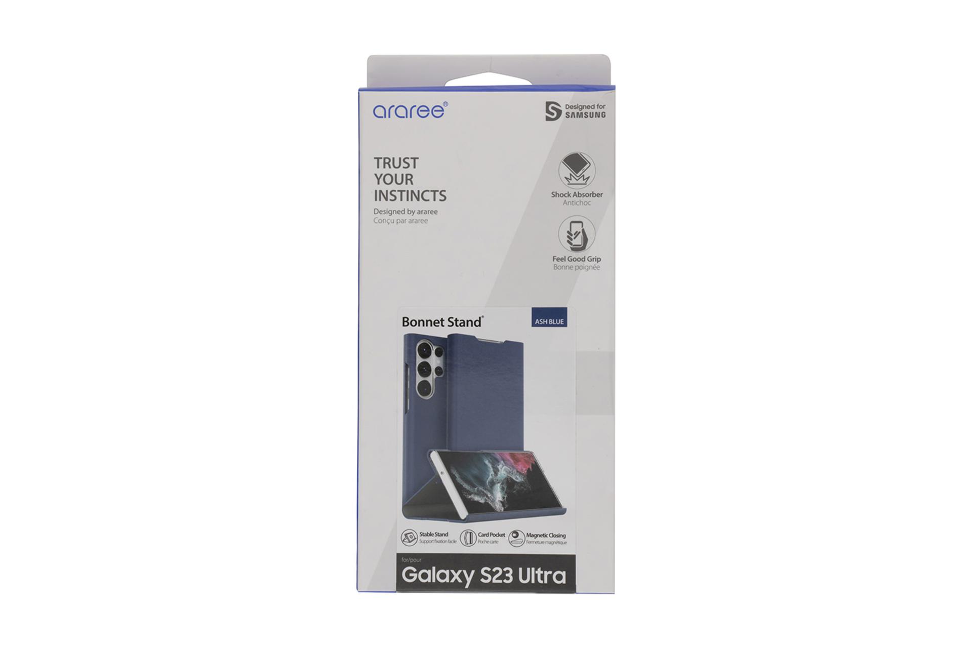 قاب گوشی آراری Araree Bonnet Stand For Samsung Galaxy S23 Ultra جعبه و بسته بندی