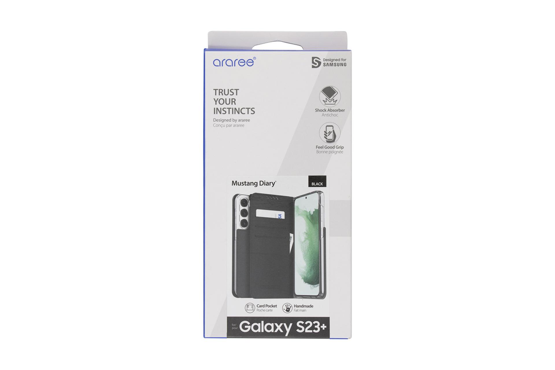 قاب گوشی آراری Araree Mustang Diary For Samsung Galaxy S23 Plus بسته بندی