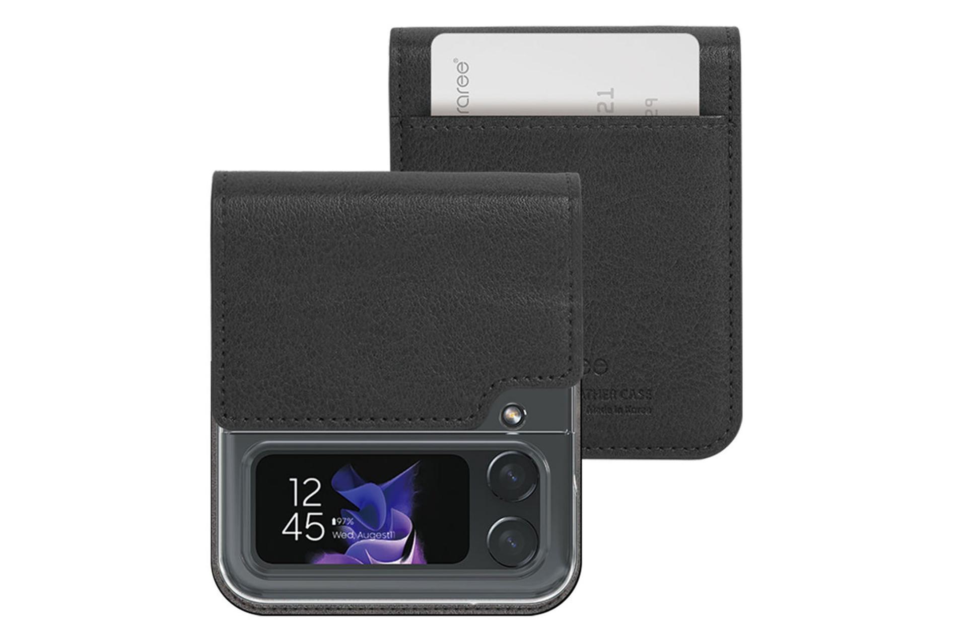 قاب گوشی آراری Araree Mustang Diary For Samsung Galaxy Z Flip4 رنگ مشکی