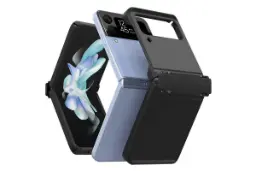 نمای پشت قاب گوشی آراری مدل Nukin 360 عادی مناسب سامسونگ Galaxy Z Flip4 رنگ مشکی