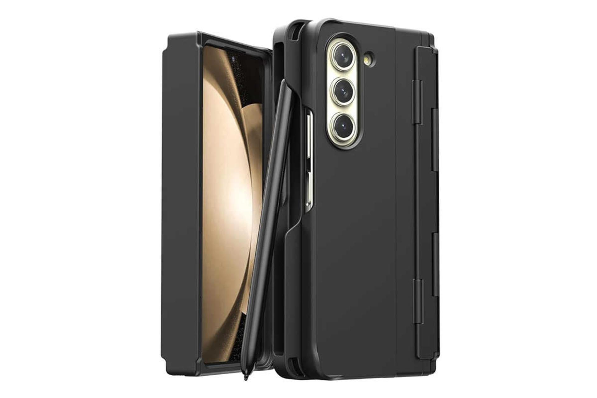 نمای پشت قاب گوشی آراری مدل Nukin مناسب سامسونگ Galaxy Z Fold5 رنگ مشکی
