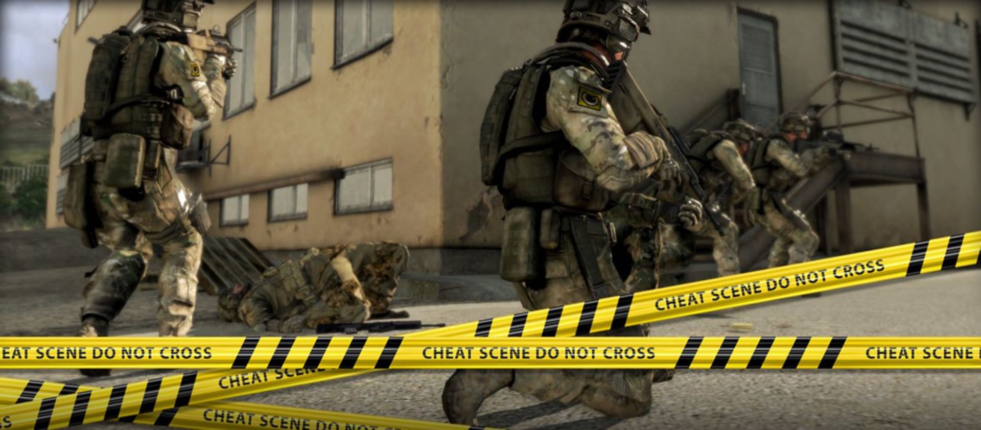 دو سرباز در صحنه‌ی جنگ شهری - نرم‌افزار ضدتقلب بازی 