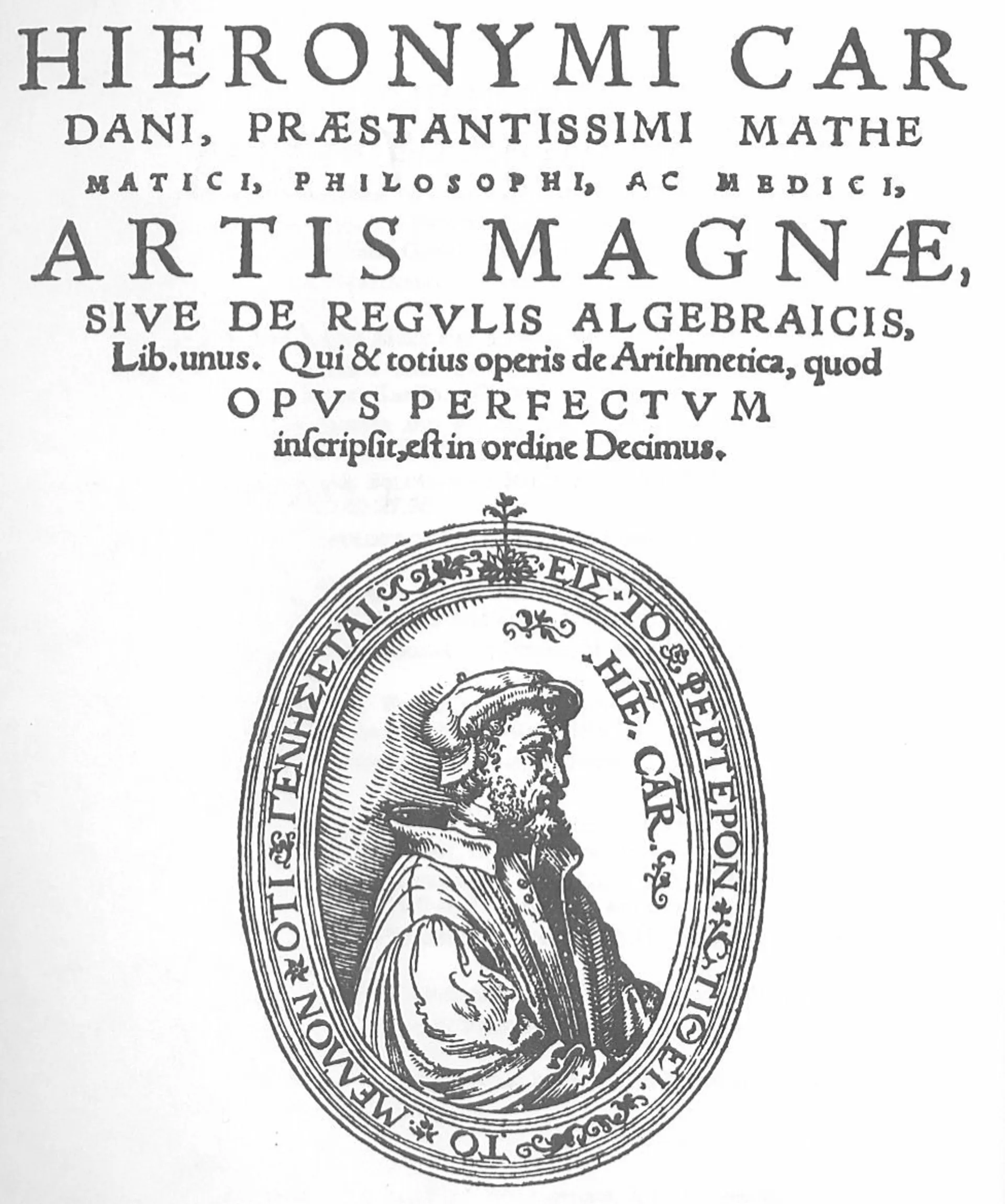 صفحه عنوان کتاب Ars Magna کاردانو