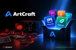 آیکون‌های نرم‌افزارهای PhotoCraft و LightCraft در کنار جعبه لوگوی ArtCraft