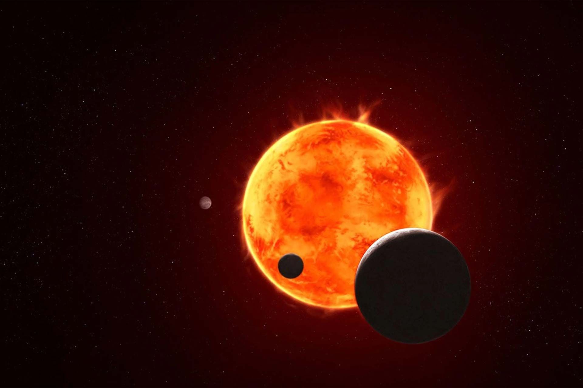 تصویرسازی از منظومه تراپیست ۱ و سیاره سنگی  Trappist-1e