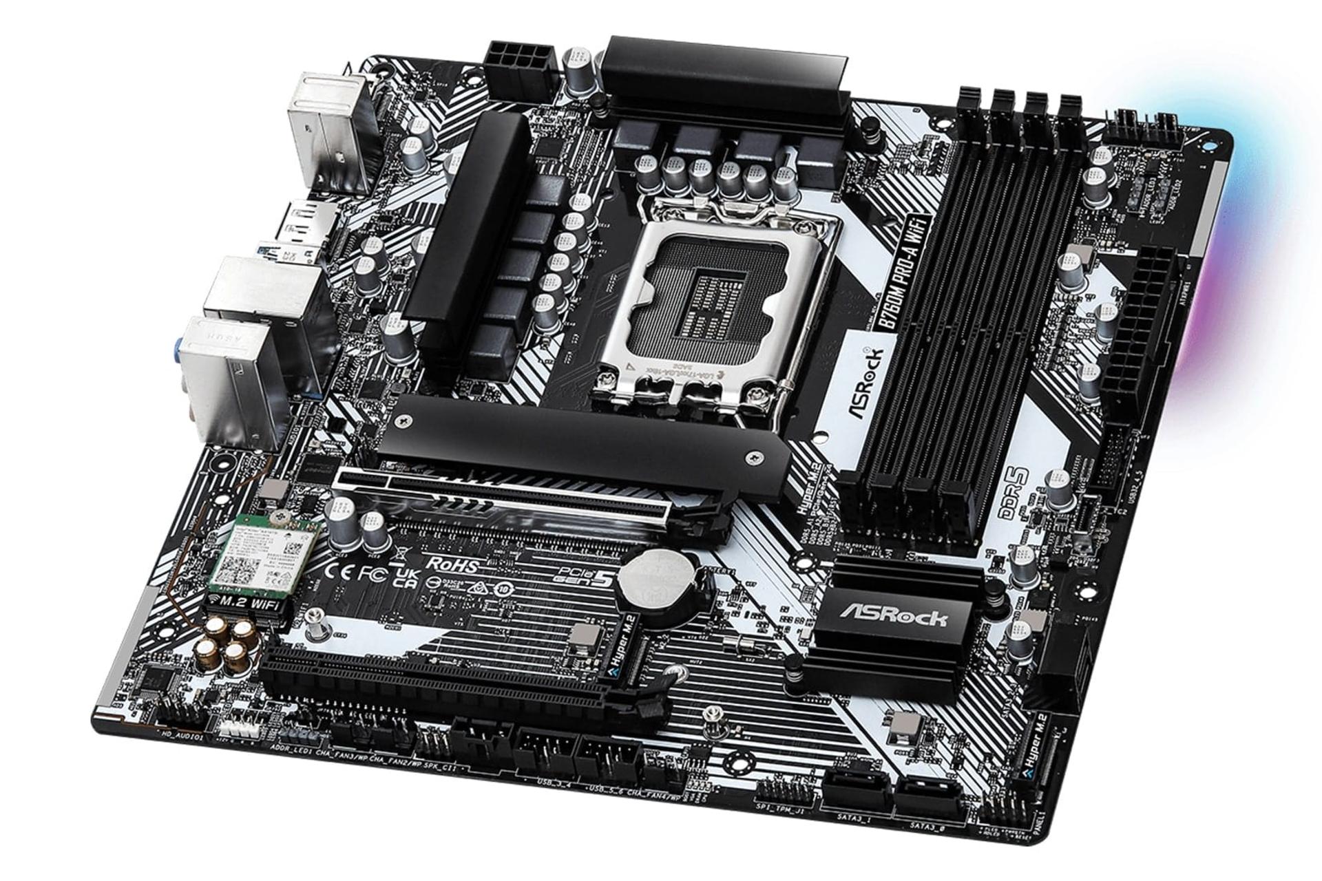 سمت راست مادربرد ازراک ASRock B760M Pro-A WiFi