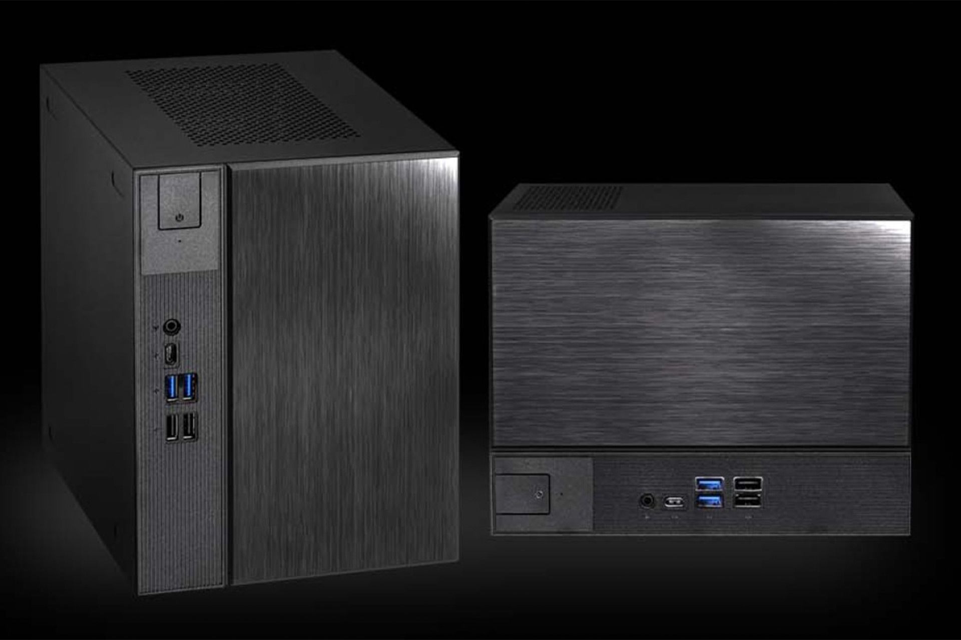 مینی کامپیوتر ازراک در دو مدل به رنگ مشکی از نمای جلو