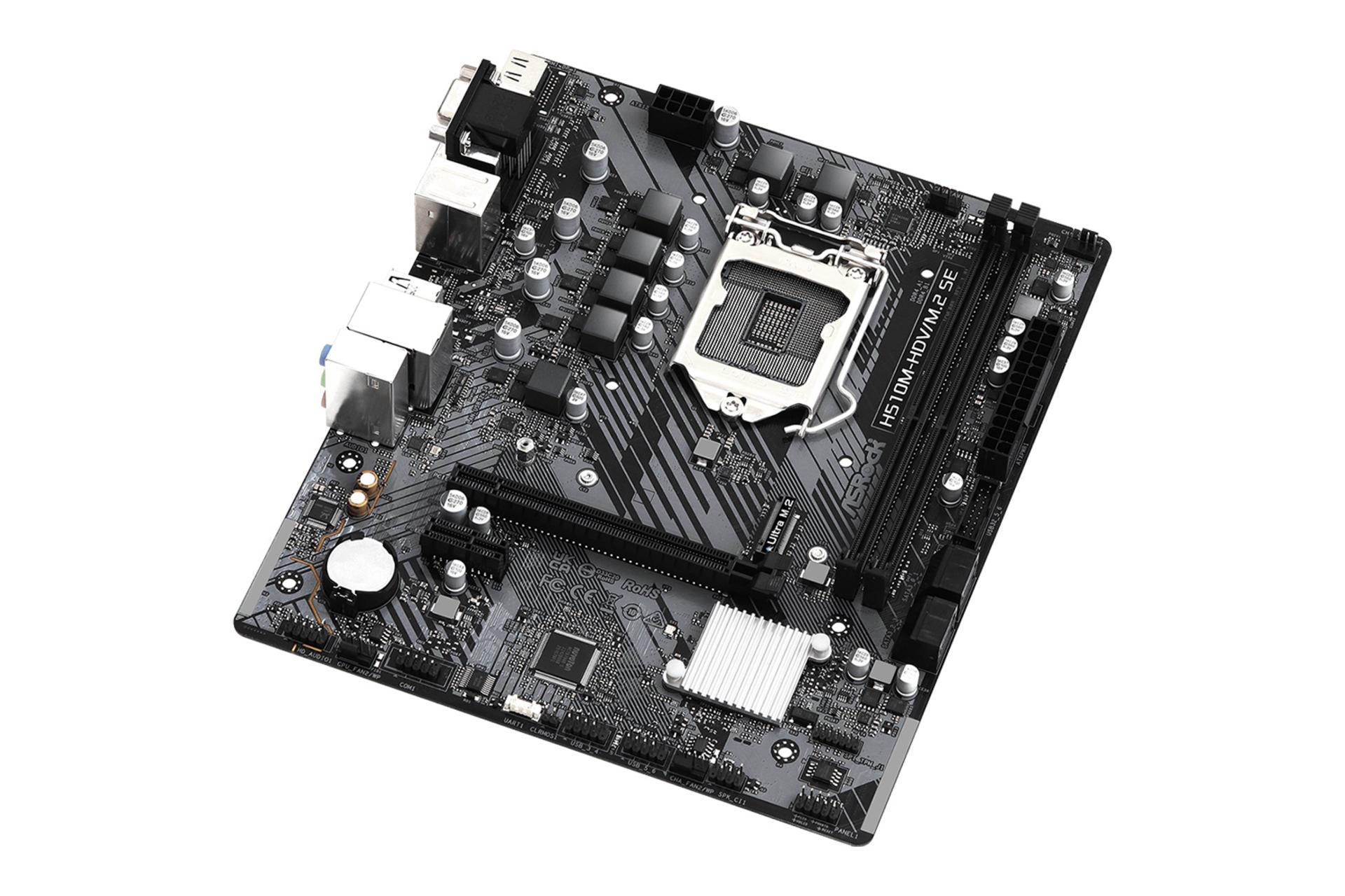 نمای کناری مادربرد ازراک ASRock H510M-HDV/M.2 SE