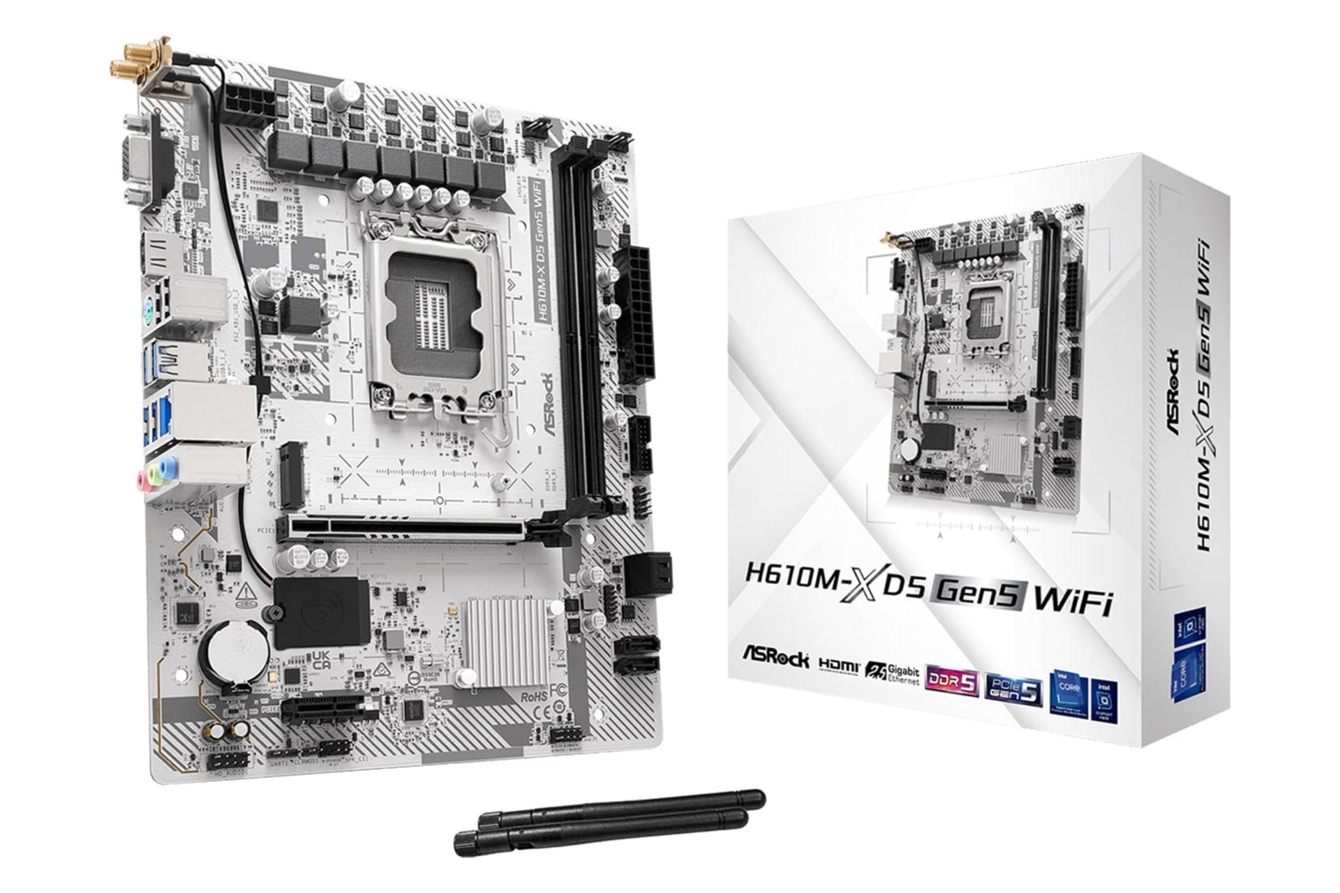اقلام همراه مادربرد ازراک ASRock H610M-X D5 Gen5 WiFi