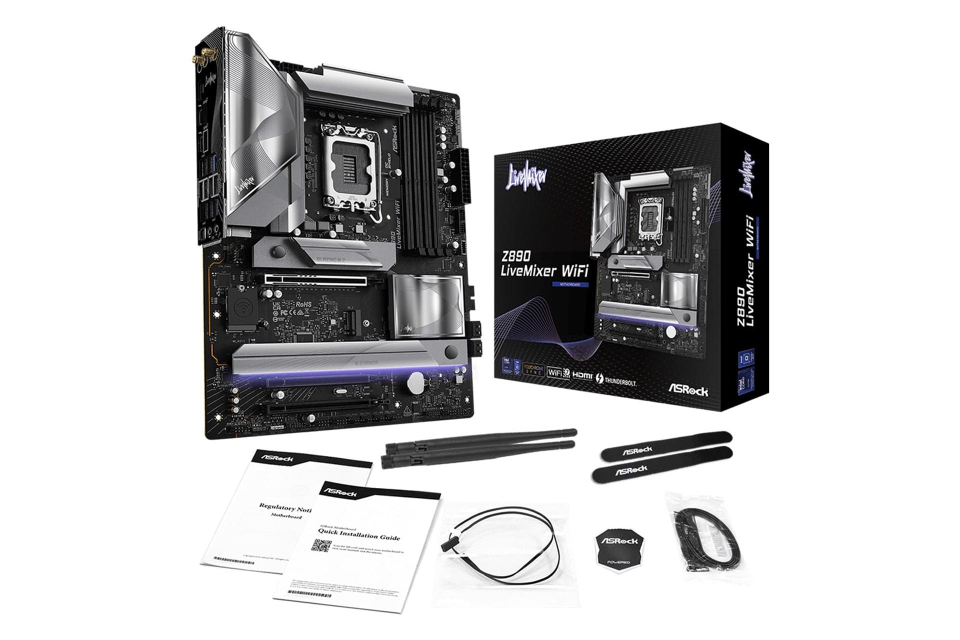 اقلام همراه مادربرد ازراک ASRock Z890 LiveMixer WiFi