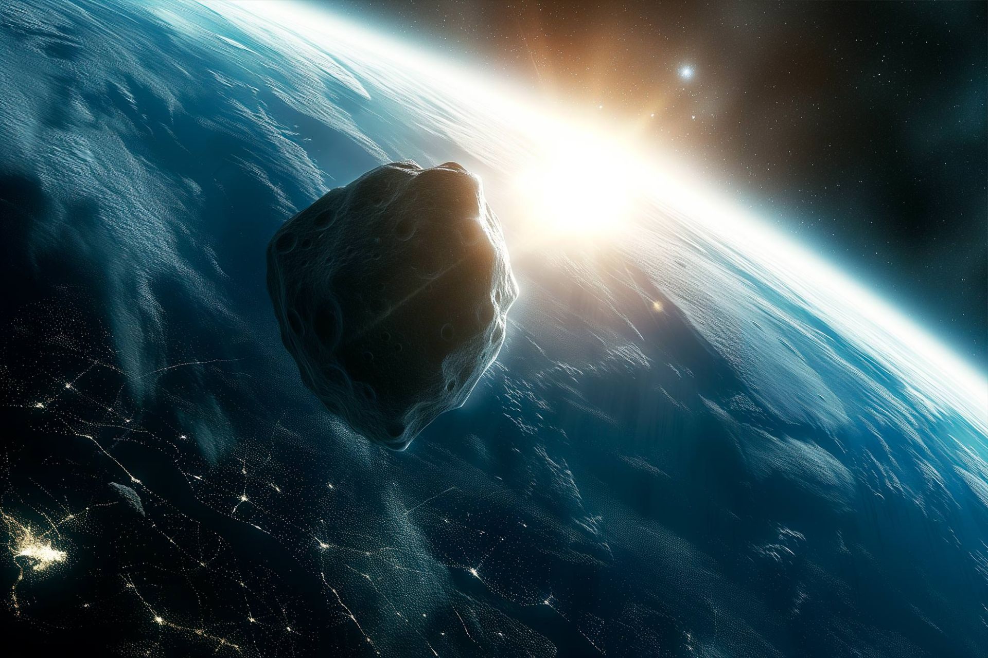 تصویرسازی از سیارکی کوچک برفراز زمین