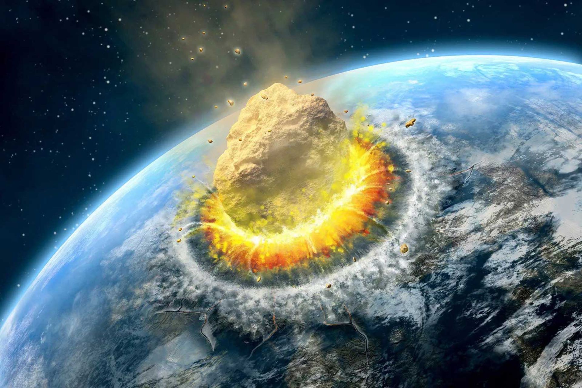 Asteroid hitting the earth