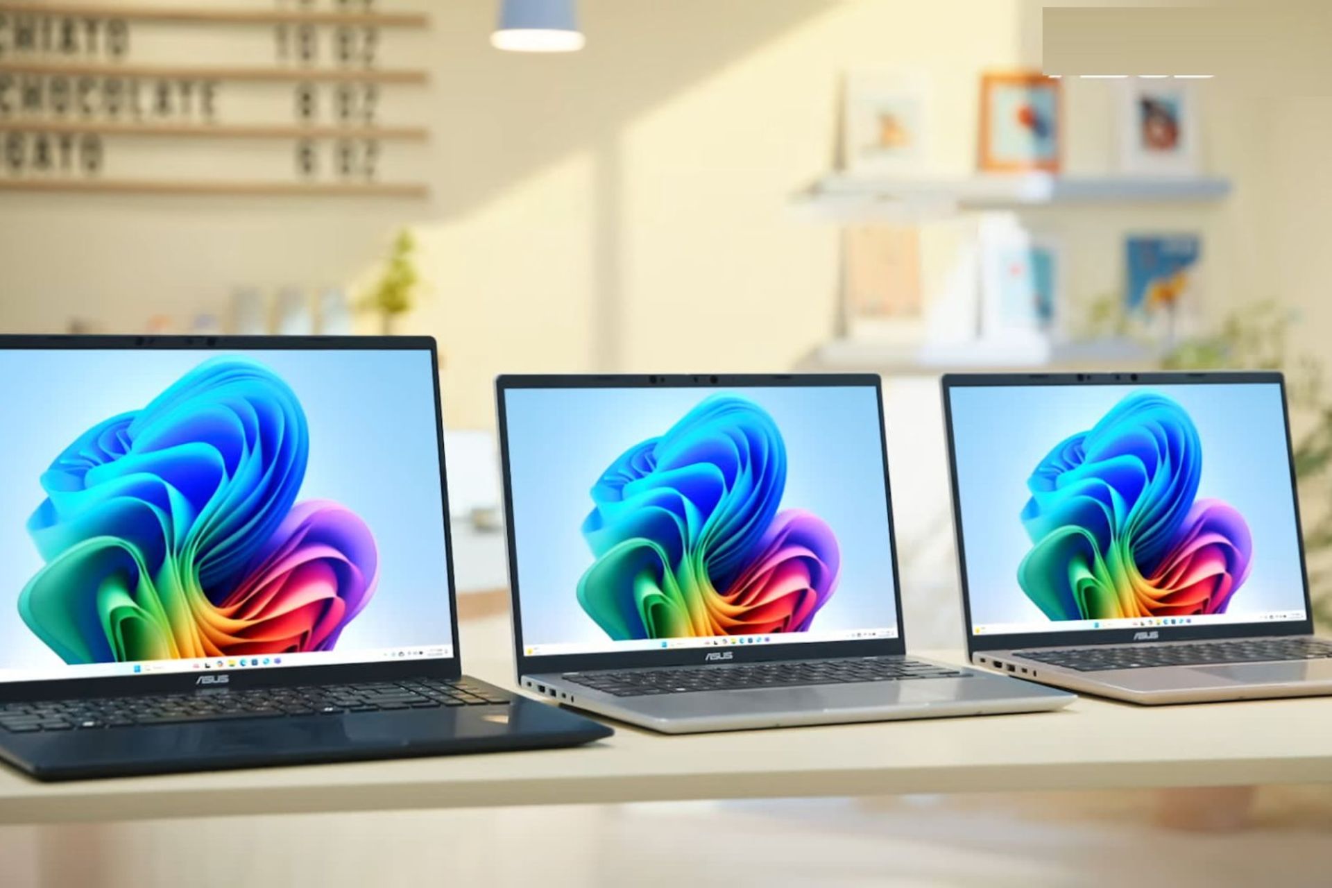 لپ تاپ های ایسوس روی میز