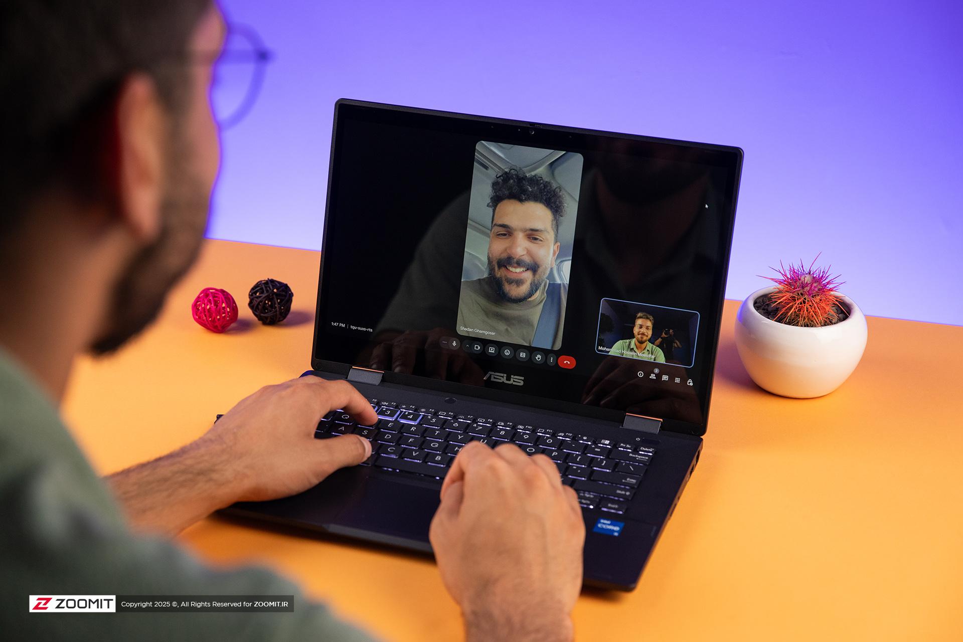 وب کم لپ‌تاپ ایسوس اکسپرت‌بوک B3 Flip