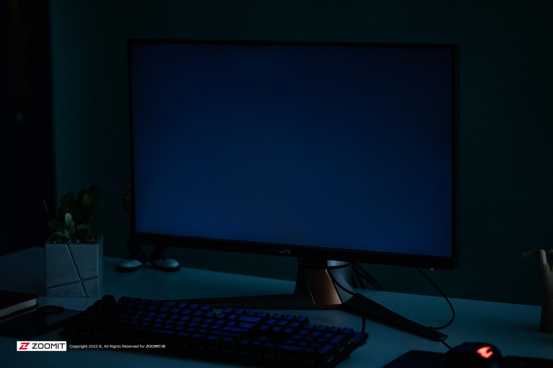 تست نشت نور مانیتور گیمینگ ROG Swift ایسوس