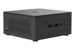 نمای نیمرخ کامپیوتر کوچک NUC 12 Pro NUC12WSH ایسوس با نمایش پنل جلو و سمت چپ