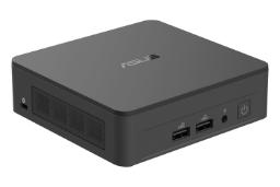 نمای نیمرخ کامپیوتر کوچک NUC 13 Pro Slim ایسوس با نمایش پنل بالا، جلو و سمت چپ