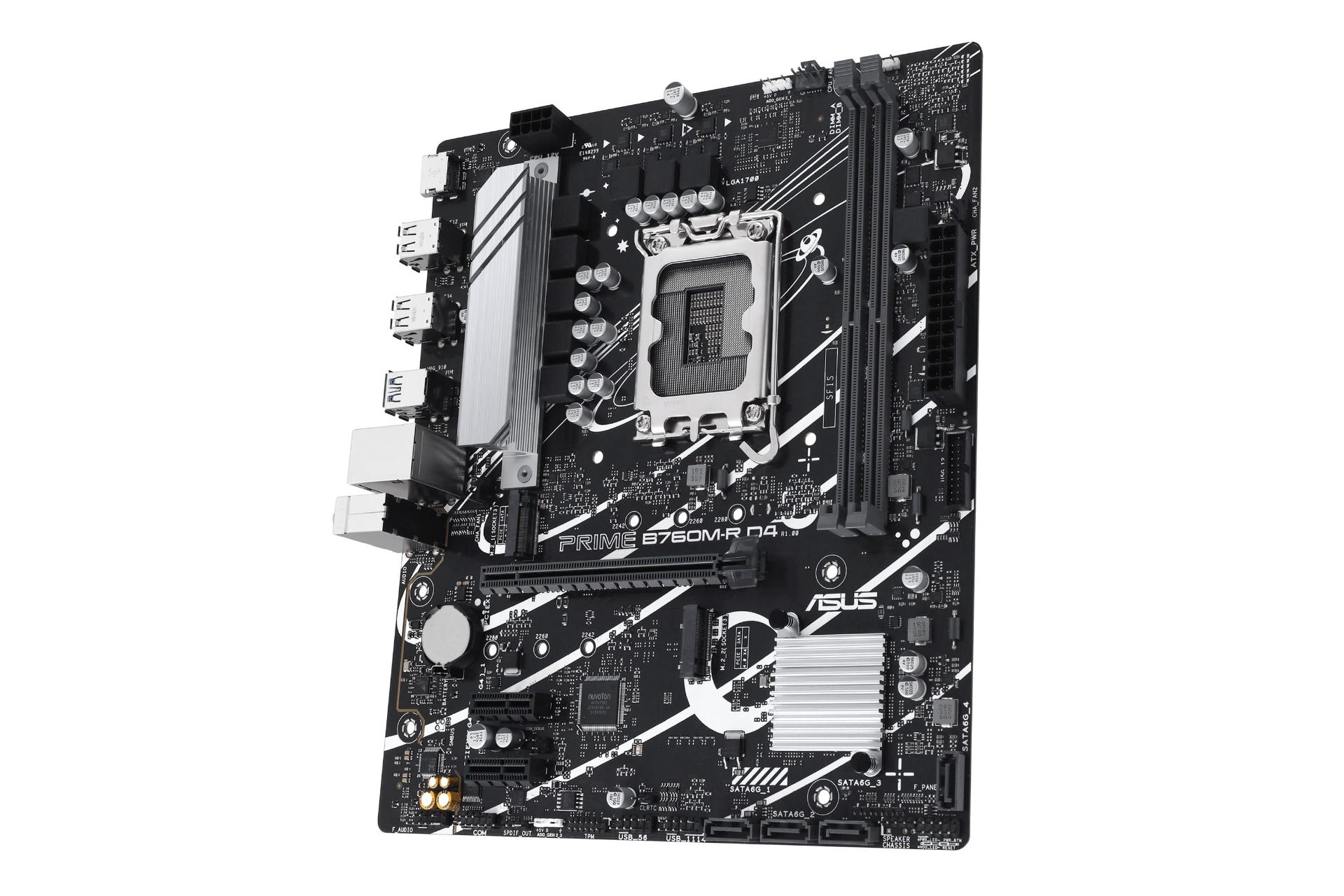 نمای کناری مادربرد ایسوس ASUS PRIME B760M-R D4