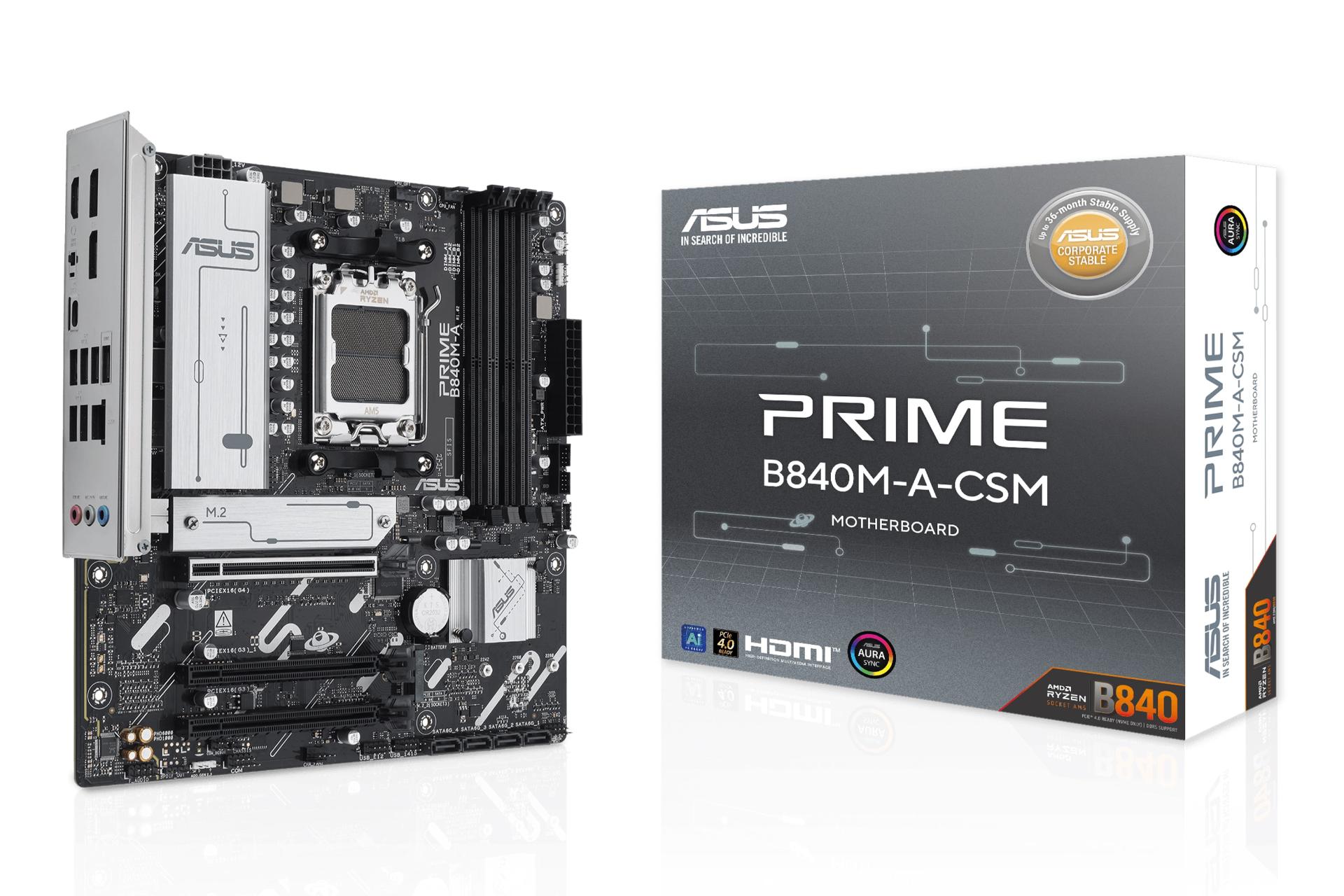 جعبه نمای رو به روی مادربرد ایسوس PRIME B840M-A-CSM