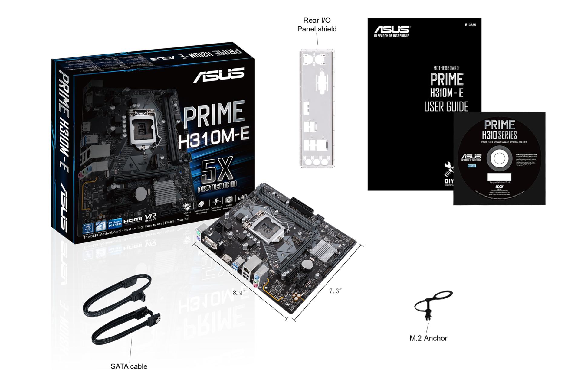مادربرد ایسوس ASUS PRIME H310M-E با جعبه و اقلام همراه