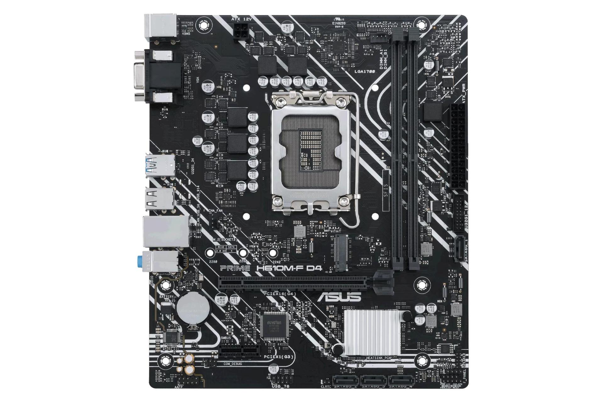 مادربرد ایسوس PRIME H610M-F D4 نمای روبرو