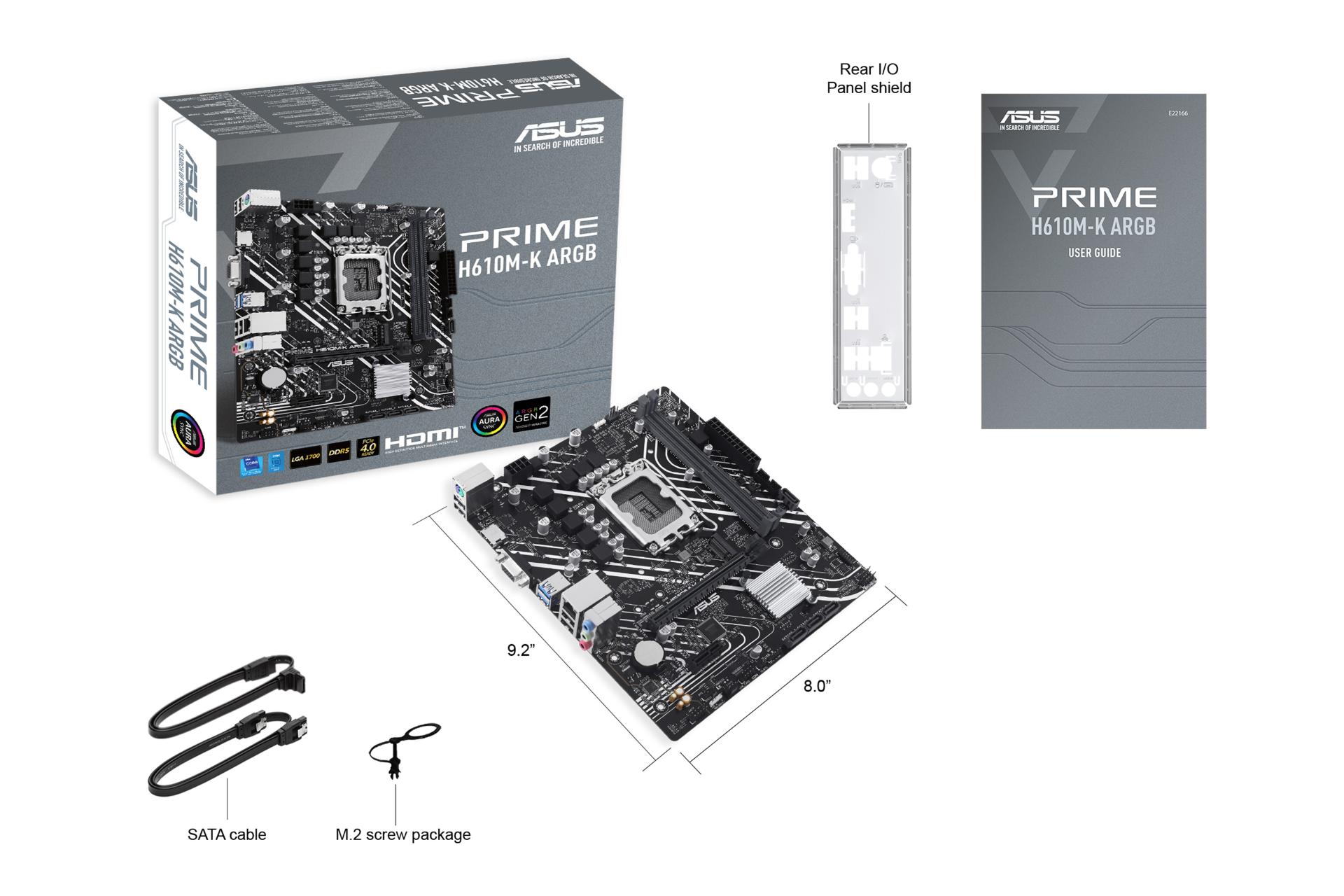اقلام همراه مادربرد ایسوس ASUS PRIME H610M-K ARGB