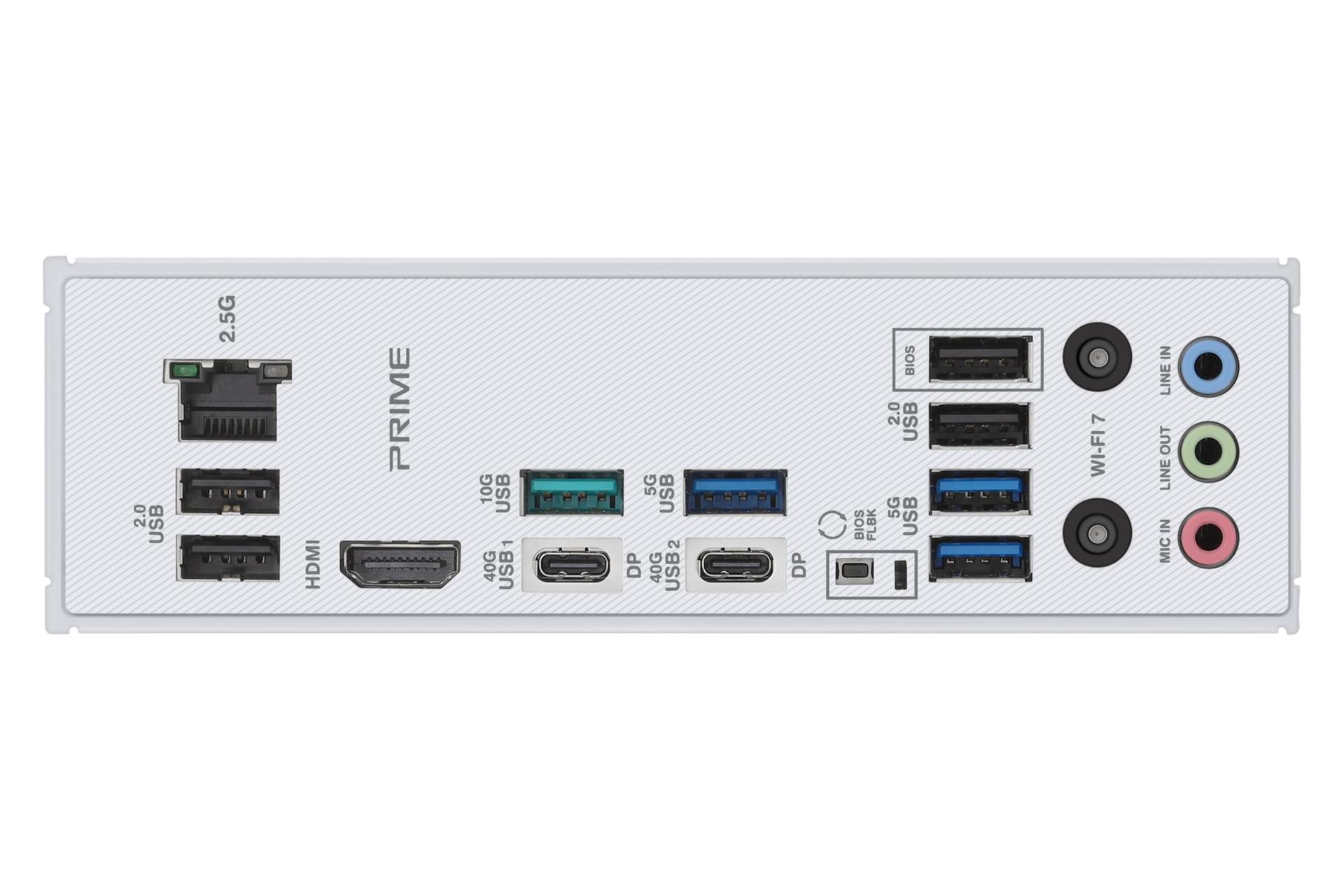 درگاه های مادربرد ایسوس ASUS PRIME X870-P WIFI