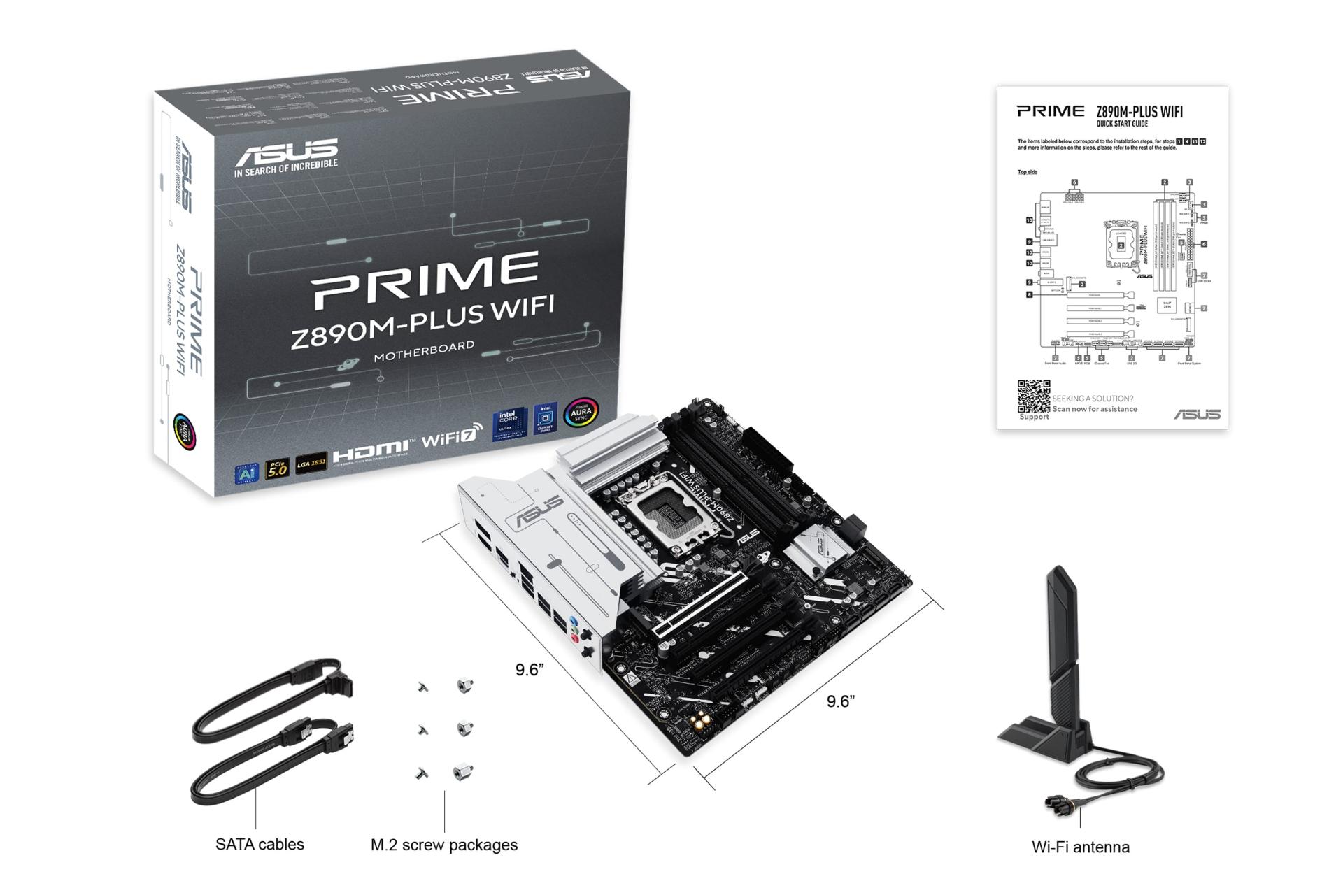 مادربرد ایسوس ASUS PRIME Z890M-PLUS WIFI با جعبه و اقلام همراه