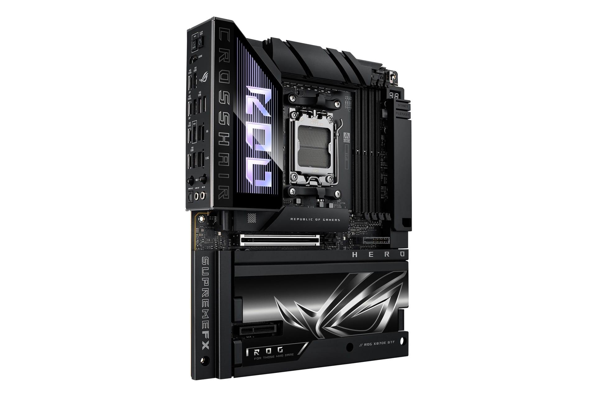 سمت چپ مادربرد ایسوس ASUS ROG CROSSHAIR X870E HERO BTF