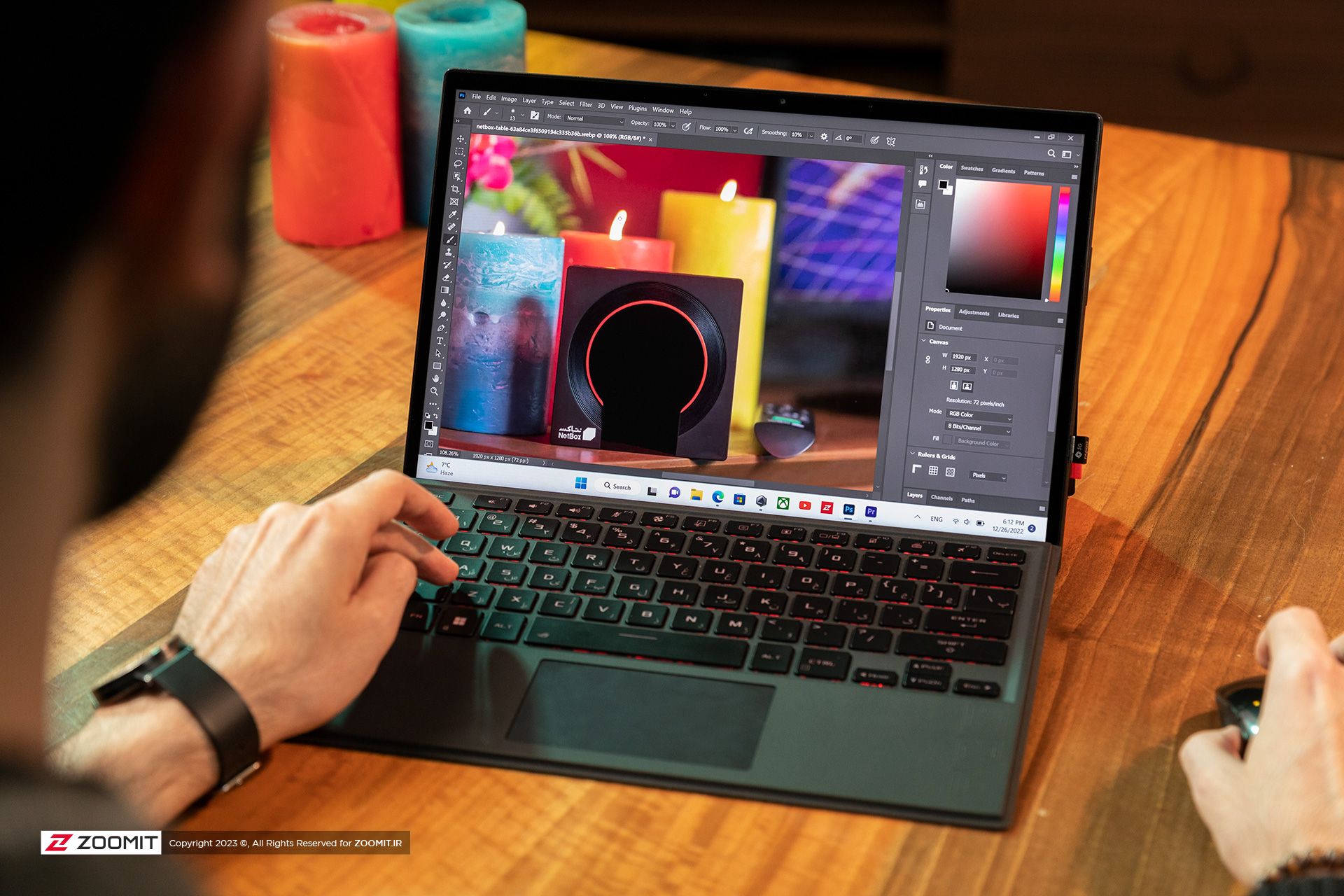 اجرای فتوشاپ در تبلت گیمینگ ROG Flow Z13 ایسوس