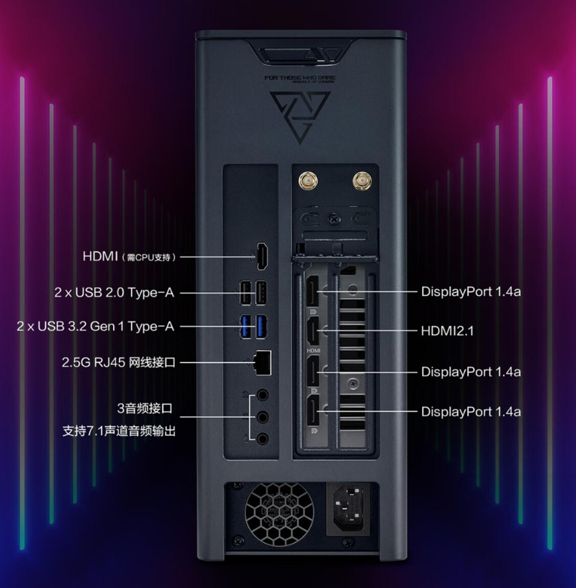  پورت‌های بخش پشتی کامپیوتر رومیزی ایسوس ROG Iceblade X
